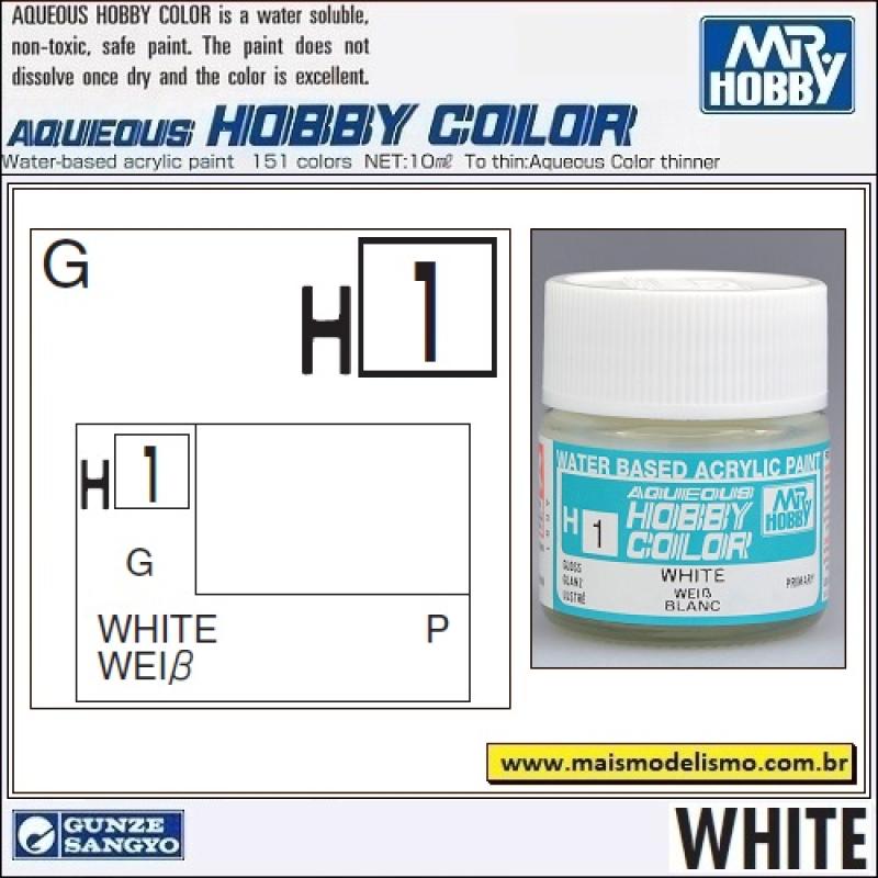 GUNZE H001 Aqueous Hobby Color - White/Bianco 10ml