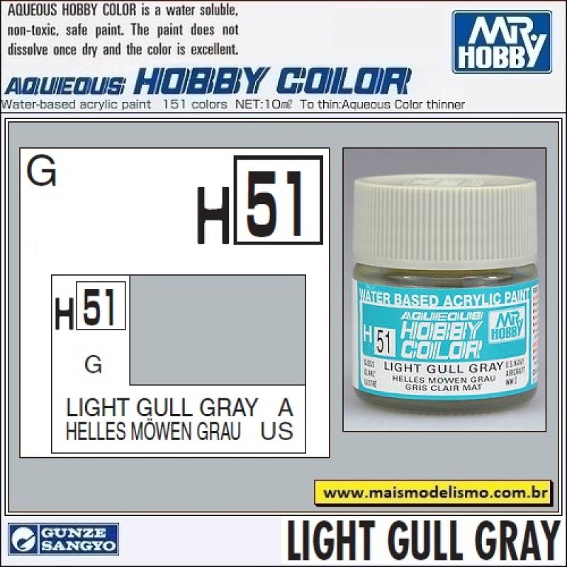 GUNZE H051 Aqueous Hobby Color - Light Gull Gray/Grigio Gabbiano Chiaro 10ml