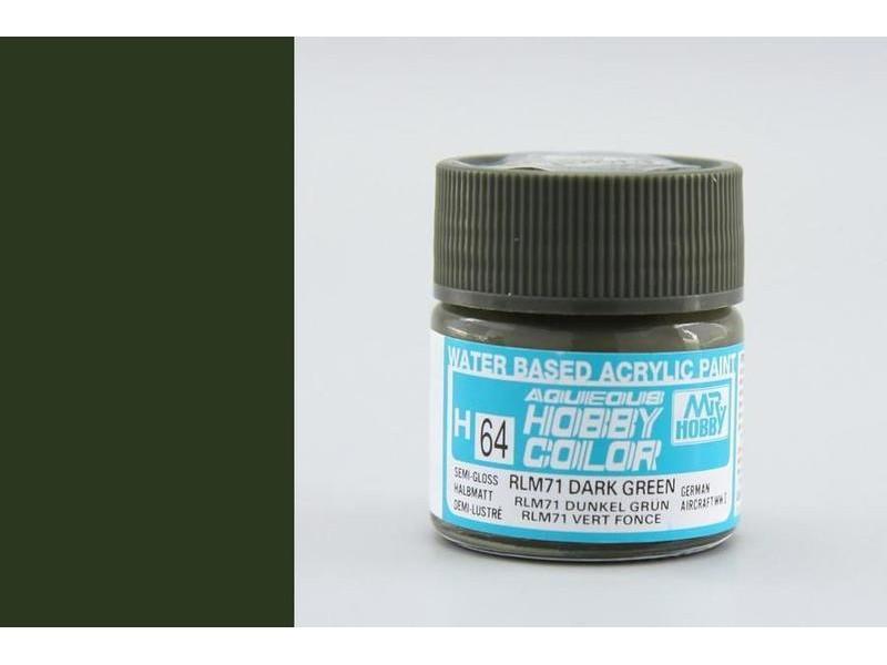 GUNZE H064 Aqueous Hobby Color - RLM 71 Dark Green/Verde Scuro 10ml