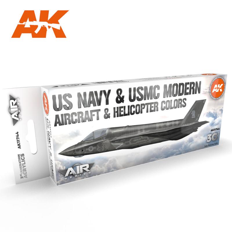  AK AIR SERIES 3G US NAVY & USMC MODERN AIRCRAFT & HELICOPTER COLOR SET